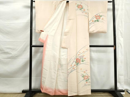 平和屋着物■訪問着　駒刺繍　草花文　暈し染め　金彩　正絹　逸品　DABK3153qa