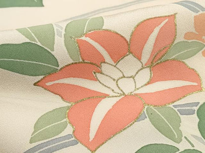 平和屋着物■訪問着　駒刺繍　草花文　暈し染め　金彩　正絹　逸品　DABK3153qa