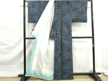 平和屋着物■本場大島紬　9マルキ　色紙草花文　正絹　逸品　DABK3157qa