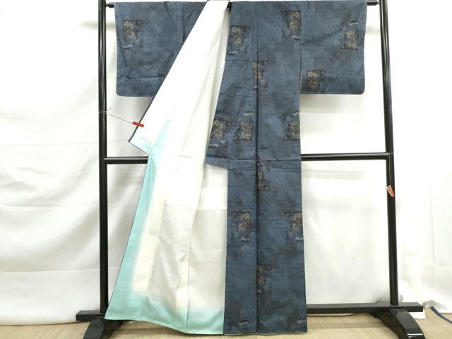 平和屋着物■本場大島紬　9マルキ　色紙草花文　正絹　逸品　DABK3157qa