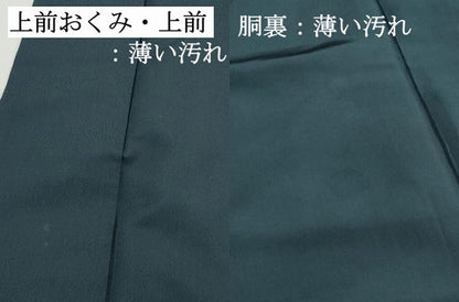 平和屋着物■男性　小紋　鹿の子地紋　高麗納戸色　正絹　逸品　DABK3159qa