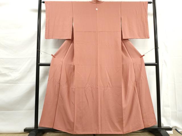 平和屋着物■上質な色無地　曙色　正絹　逸品　DABK3162qa
