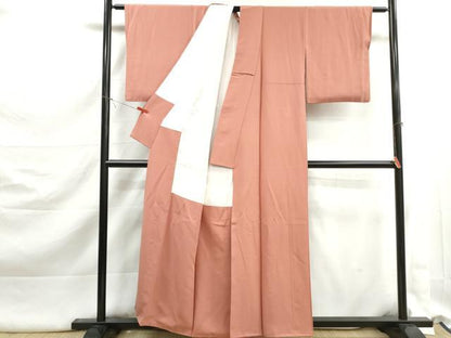 平和屋着物■上質な色無地　曙色　正絹　逸品　DABK3162qa