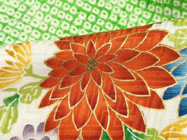 平和屋着物■豪華振袖　駒刺繍　絞り　花籠文　金彩　正絹　逸品　DABK3163qa