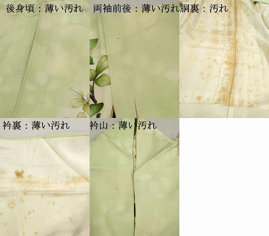 平和屋着物■訪問着　手描き　枝椿文　暈し染め　正絹　逸品　DABK3165qa