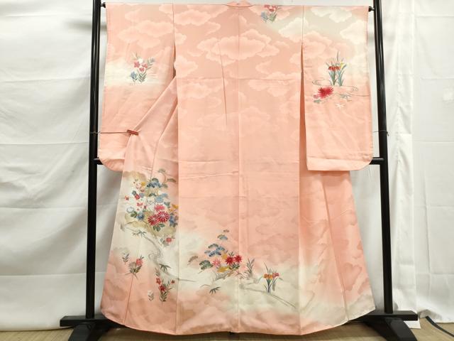 平和屋着物■豪華振袖　総刺繍　流水草花文　暈し染め　金銀糸　正絹　逸品　DABK3167qa