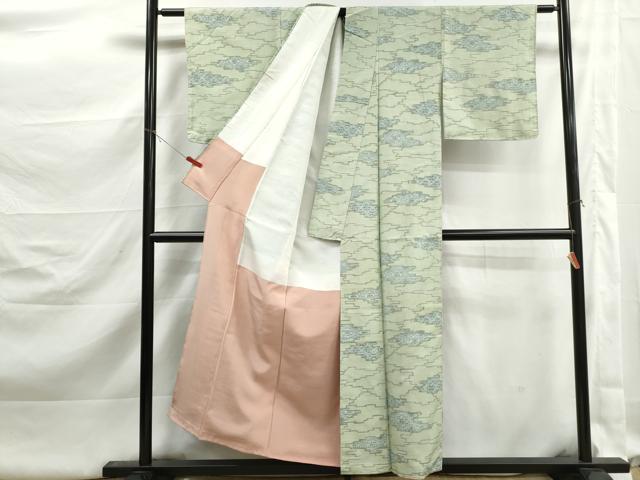 平和屋着物■上質な紬　幾何学文　正絹　逸品　DABK3169qa