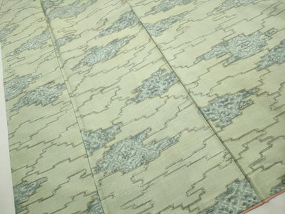平和屋着物■上質な紬　幾何学文　正絹　逸品　DABK3169qa