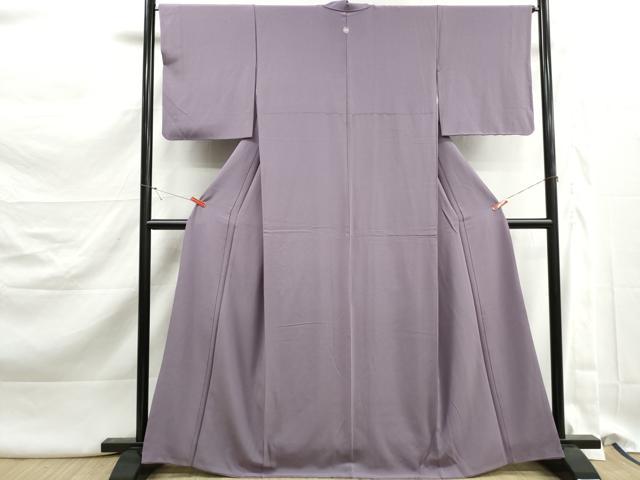 平和屋着物■上質な色無地　鳩羽色　正絹　逸品　DABK3174qa