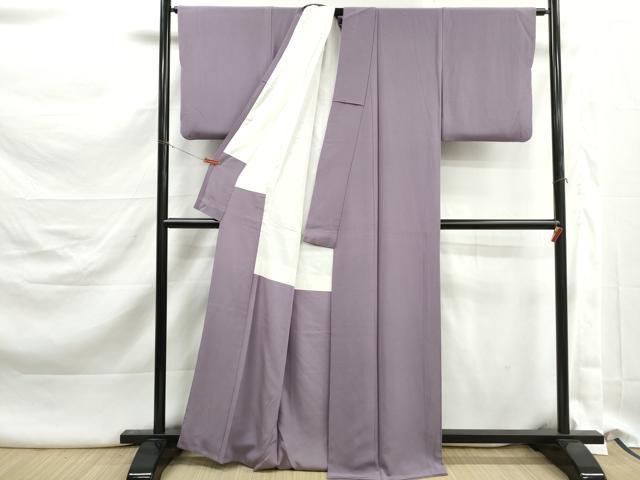 平和屋着物■上質な色無地　鳩羽色　正絹　逸品　DABK3174qa