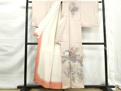 平和屋着物■訪問着　刺繍　枝花文　暈し染め　正絹　逸品　DABK3177qa