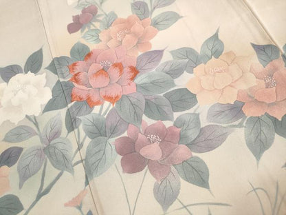 平和屋着物■訪問着　刺繍　枝花文　暈し染め　正絹　逸品　DABK3177qa