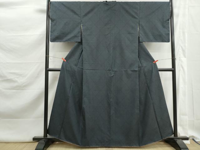 平和屋着物■本場大島紬　7マルキ　格子文　松坂屋扱い　正絹　逸品　DABK3179qa