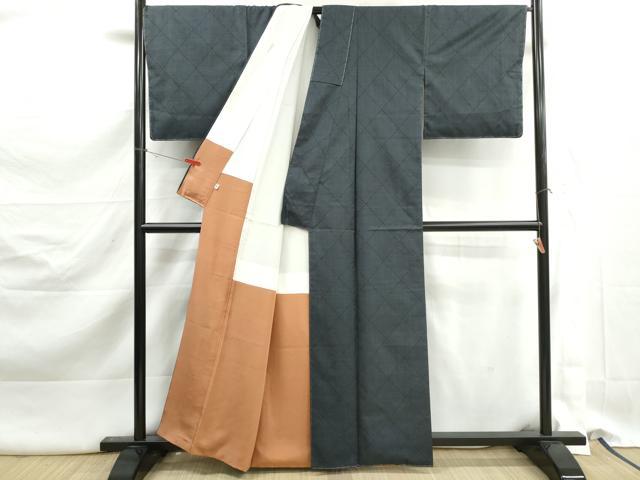 平和屋着物■本場大島紬　7マルキ　格子文　松坂屋扱い　正絹　逸品　DABK3179qa