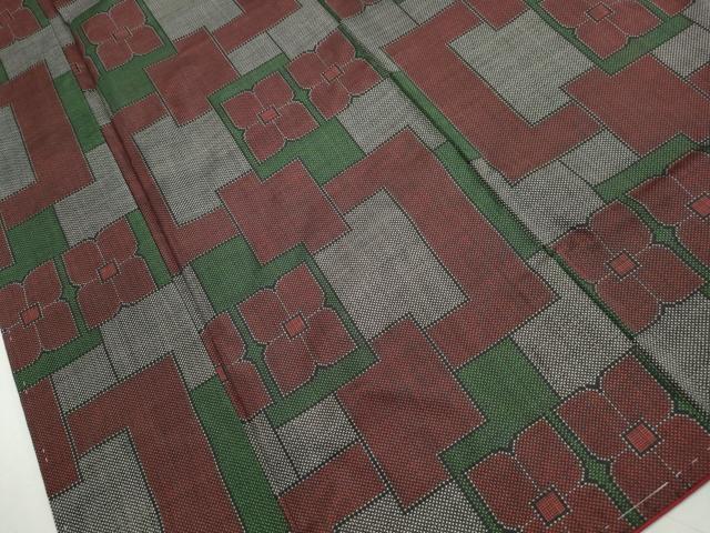 平和屋着物■本場大島紬　7マルキ　幾何学文　吉野坂重作　証紙付き　正絹　逸品　未使用　DABK3180qa
