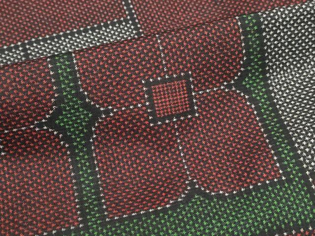 平和屋着物■本場大島紬　7マルキ　幾何学文　吉野坂重作　証紙付き　正絹　逸品　未使用　DABK3180qa