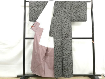 平和屋着物■本場大島紬　7マルキ　唐草花文　正絹　逸品　DABK3184qa