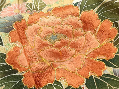 平和屋着物■豪華色留袖　作家物　駒刺繍　花車文　金彩　正絹　逸品　DABK3189qa