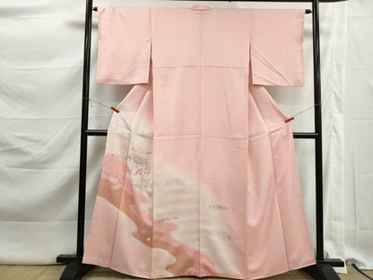 平和屋着物■訪問着　刺繍　貝桶花文　暈し染め　金銀彩　正絹　逸品　DABK3193qa