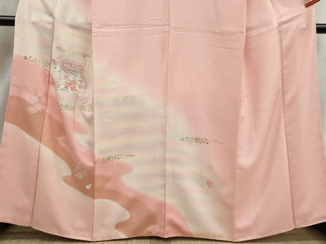 平和屋着物■訪問着　刺繍　貝桶花文　暈し染め　金銀彩　正絹　逸品　DABK3193qa