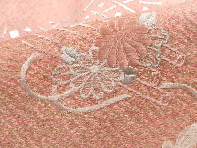 平和屋着物■訪問着　刺繍　貝桶花文　暈し染め　金銀彩　正絹　逸品　DABK3193qa