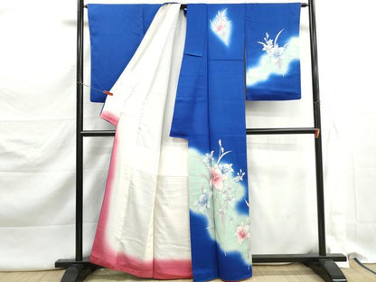 平和屋着物■訪問着　草花文　暈し染め　正絹　逸品　DABK3195qa