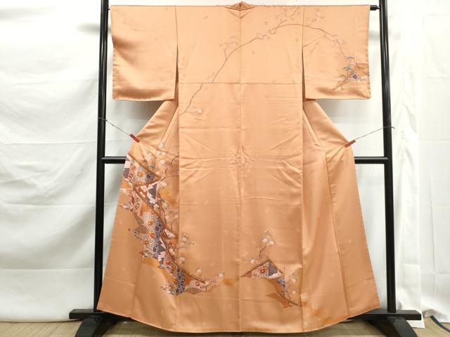平和屋着物■訪問着　風景花文　暈し染め　金彩　正絹　逸品　DABK3200qa
