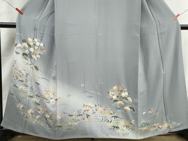 平和屋着物■豪華色留袖　草花文　松竹梅　暈し染め　金彩　正絹　逸品　DABK3206qa
