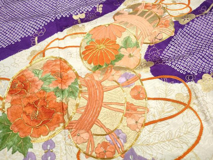 平和屋着物■豪華振袖　駒刺繍　絞り　花鼓文　金彩　やまと誂製　正絹　逸品　DABK3208qa