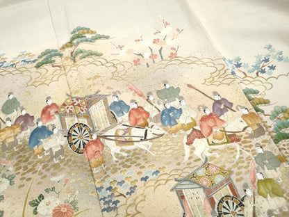 平和屋着物■豪華色留袖　作家物　人物風景文　暈し染め　金彩　正絹　逸品　DABK3211qa