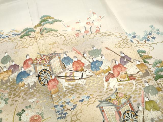 平和屋着物■豪華色留袖　作家物　人物風景文　暈し染め　金彩　正絹　逸品　DABK3211qa