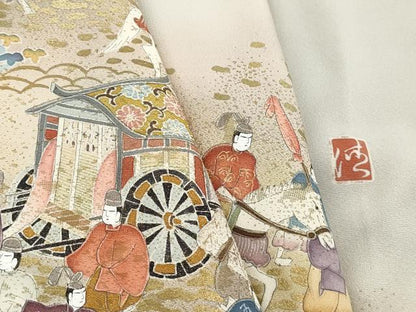 平和屋着物■豪華色留袖　作家物　人物風景文　暈し染め　金彩　正絹　逸品　DABK3211qa