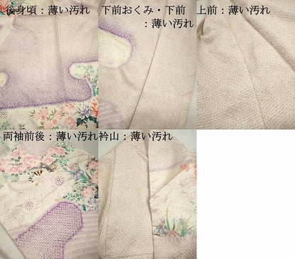 平和屋着物■豪華振袖　駒刺繍　絞り　花車文　牡丹　金彩　正絹　逸品　DABK3218qa