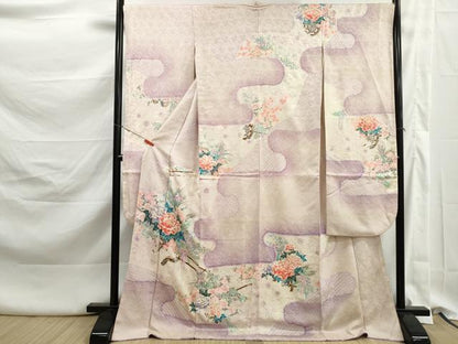平和屋着物■豪華振袖　駒刺繍　絞り　花車文　牡丹　金彩　正絹　逸品　DABK3218qa