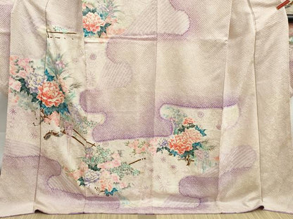 平和屋着物■豪華振袖　駒刺繍　絞り　花車文　牡丹　金彩　正絹　逸品　DABK3218qa