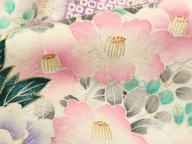 平和屋着物■豪華振袖　駒刺繍　絞り　花車文　牡丹　金彩　正絹　逸品　DABK3218qa