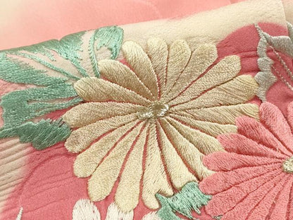平和屋着物■豪華振袖　総刺繍　雲取り花文　暈し染め　金銀糸　正絹　逸品　DABK3221qa
