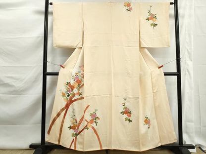 平和屋着物■訪問着　駒刺繍　草花文　鬘帯　金彩　正絹　逸品　DABK3224qa