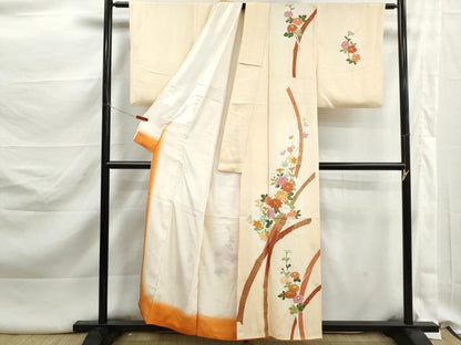 平和屋着物■訪問着　駒刺繍　草花文　鬘帯　金彩　正絹　逸品　DABK3224qa