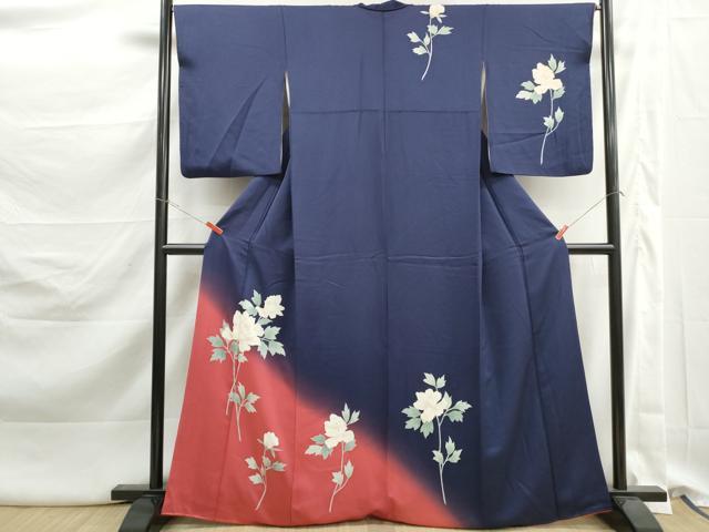 平和屋着物■訪問着　枝花文　暈し染め　正絹　逸品　DABK3225qa