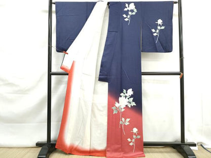 平和屋着物■訪問着　枝花文　暈し染め　正絹　逸品　DABK3225qa