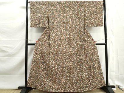 平和屋着物■上質な小紋　梅尽くし　黒地　正絹　逸品　DABK3226qa