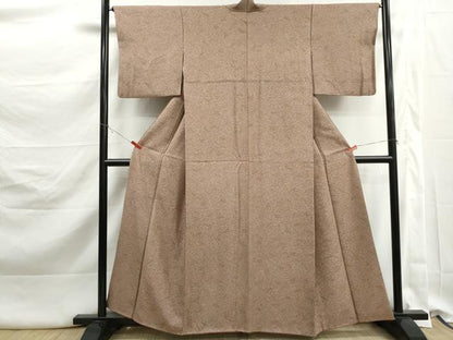 平和屋着物■上質な小紋　作家物　草葉文　正絹　逸品　DABK3228qa