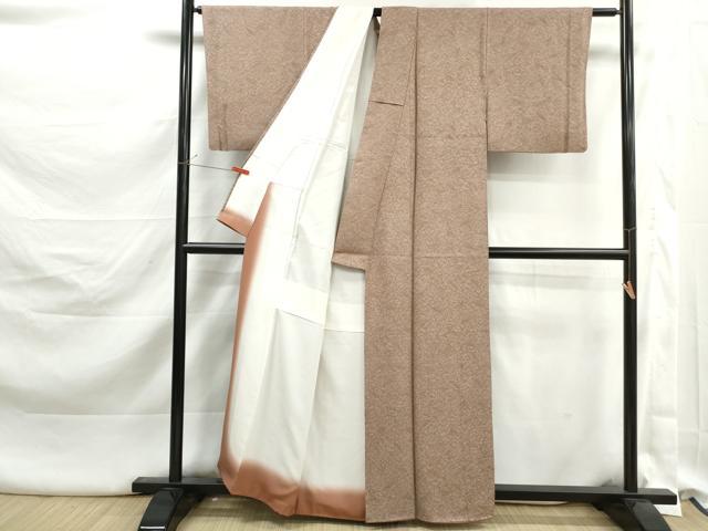 平和屋着物■上質な小紋　作家物　草葉文　正絹　逸品　DABK3228qa