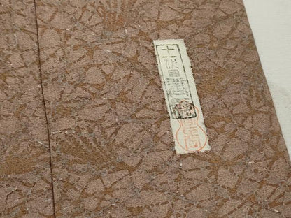 平和屋着物■上質な小紋　作家物　草葉文　正絹　逸品　DABK3228qa