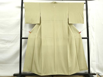 平和屋着物■上質な色無地　青朽葉色　正絹　逸品　DABK3236qa