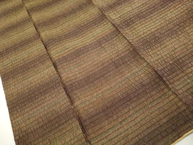 平和屋着物■上質な紬　ふくれ織　横段文　正絹　逸品　DABK3237qa