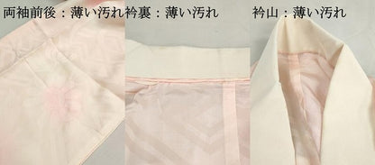 平和屋着物■振袖用長襦袢　無双仕立て　舞花地紋　暈し染め　正絹　逸品　DABK3244qa