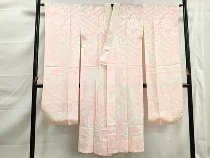 平和屋着物■振袖用長襦袢　無双仕立て　舞花地紋　暈し染め　正絹　逸品　DABK3244qa