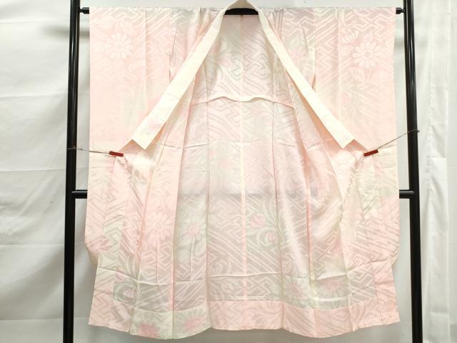 平和屋着物■振袖用長襦袢　無双仕立て　舞花地紋　暈し染め　正絹　逸品　DABK3244qa